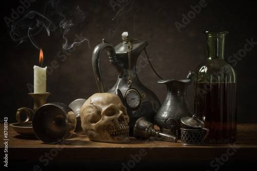Classic still life with old objects