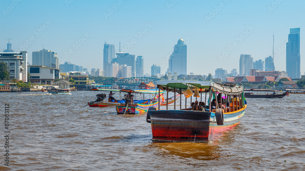 Commuter boat in Bangkok, Thailand