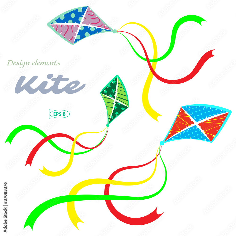 Obraz premium Kites, vector illustration