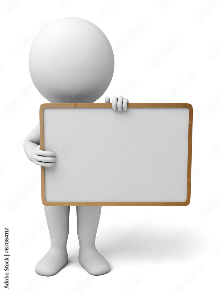 3d people with an empty signboard in hands. 3d image. Isolated white background. 3d people with an empty signboard in hands. 3d image. Isolated white background.