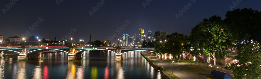 frankfurt downtown germany at night