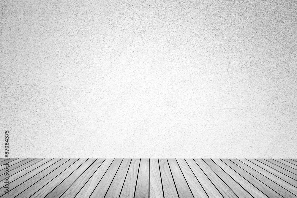 Empty room of white wall and wood floor Empty room of white wall and wood floor