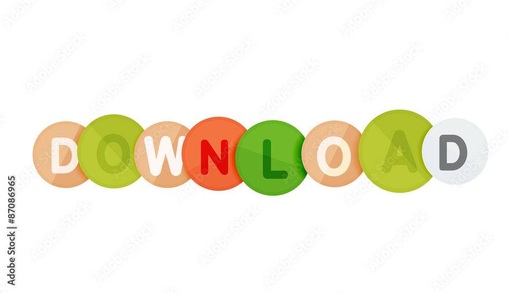 Download button made of glossy circles Download button made of glossy circles