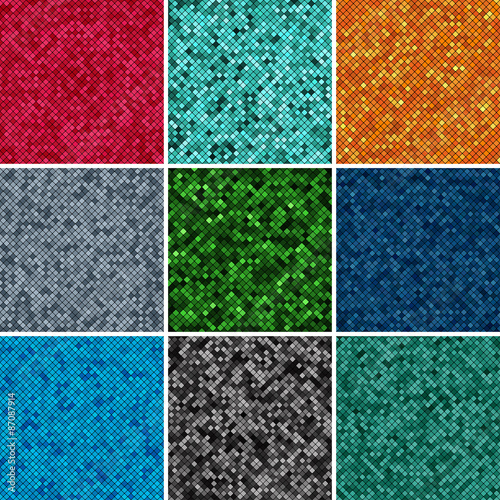 set abstract mosaic background of pixel pattern grid different colored squares. vector illustration eps10