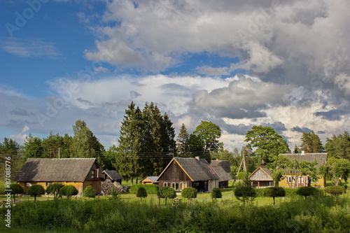 wooden rural houses, Saaremaa, Estonia