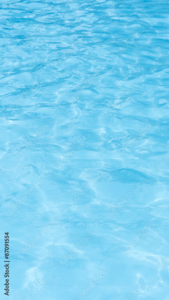 Blue water in swimming pool