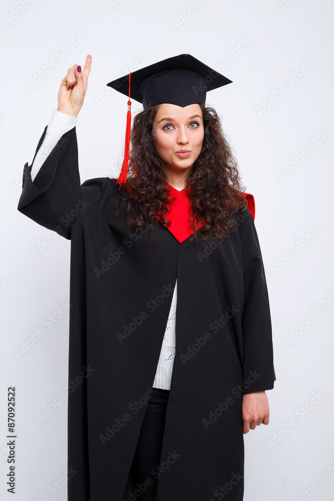 Studio portrait picture from a young graduation woman Studio portrait picture from a young graduation woman