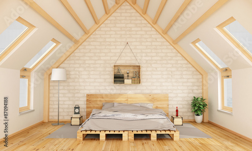 Bedroom in the attic photo