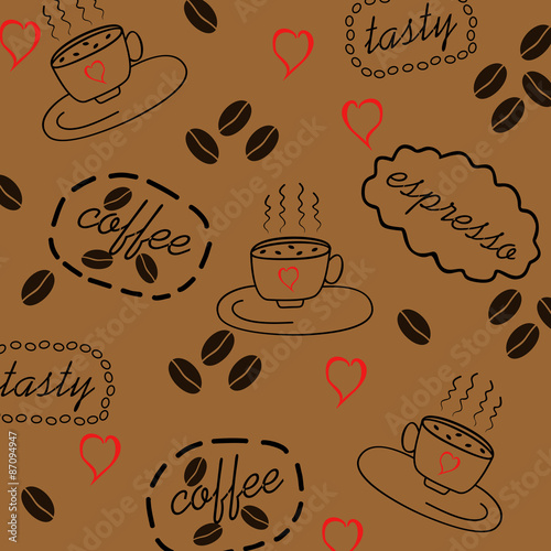 background with coffee beans and Cup © red10