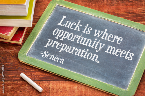 Fototapeta Naklejka Na Ścianę i Meble -  Luck, opportunity and preparation quote