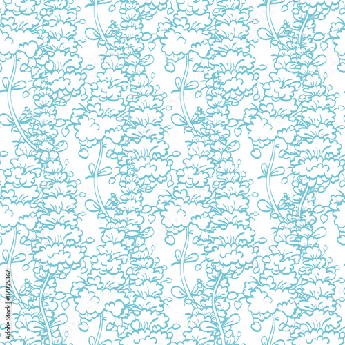 Vector Seafoam Green Floral Texture Seamless Pattern