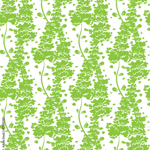 Vector Vibrant Green Plants Seamless Pattern