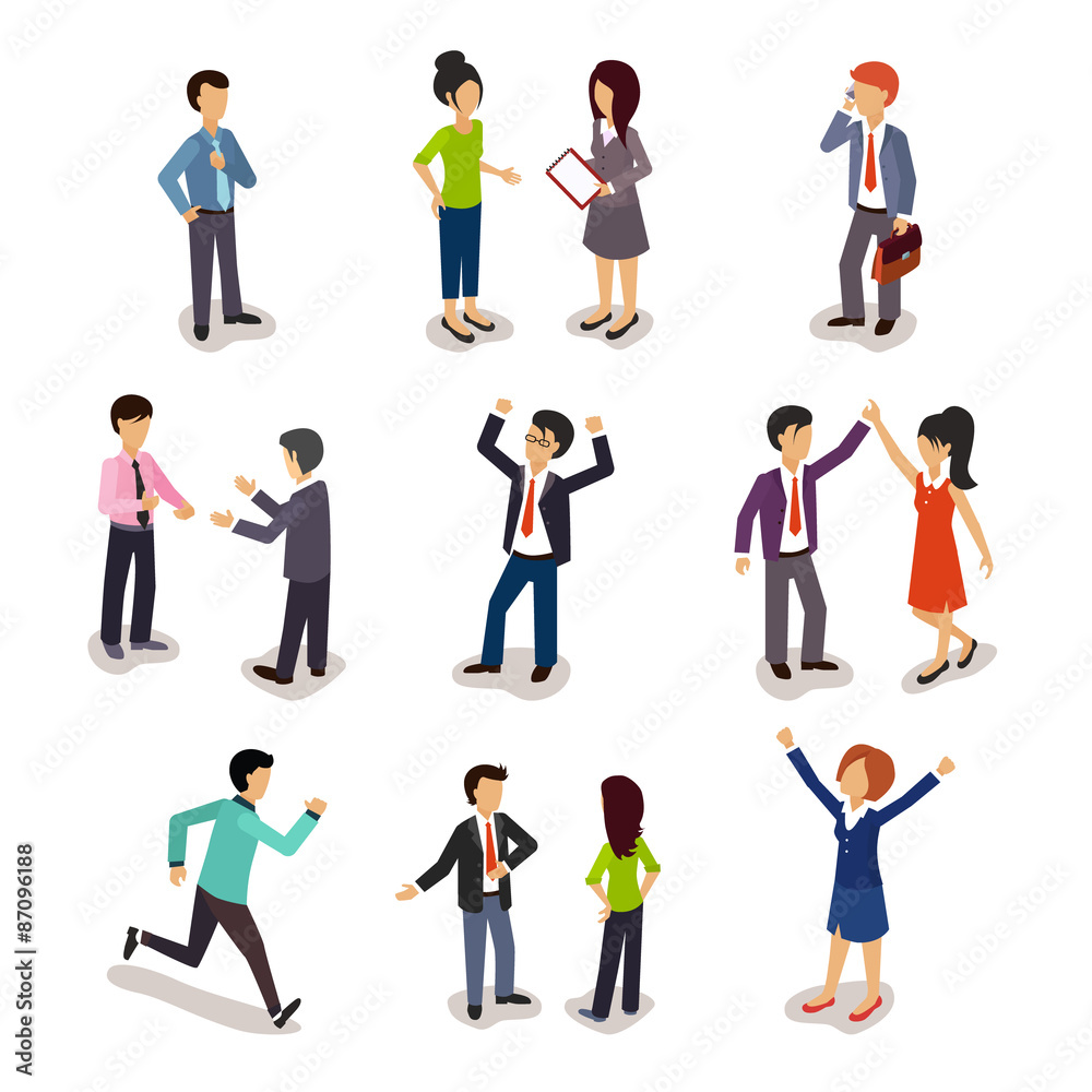 Several People Isometric, Vector 
