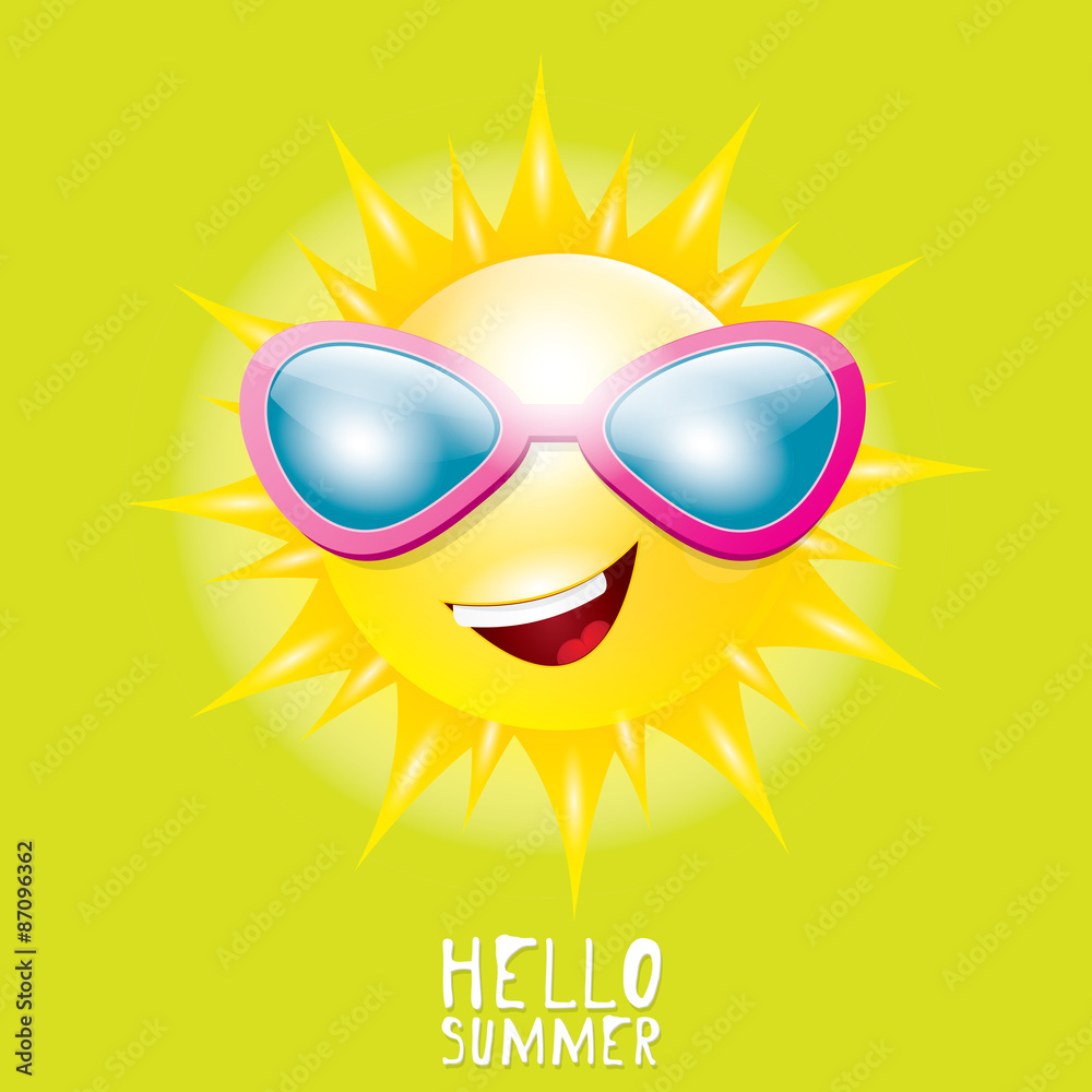 Hello Summer. vector summer smiling sun