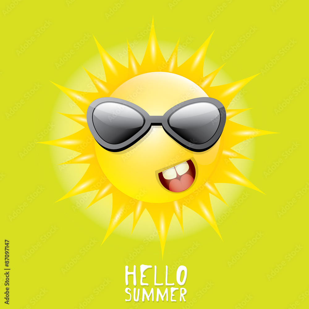 Hello Summer. vector summer smiling sun