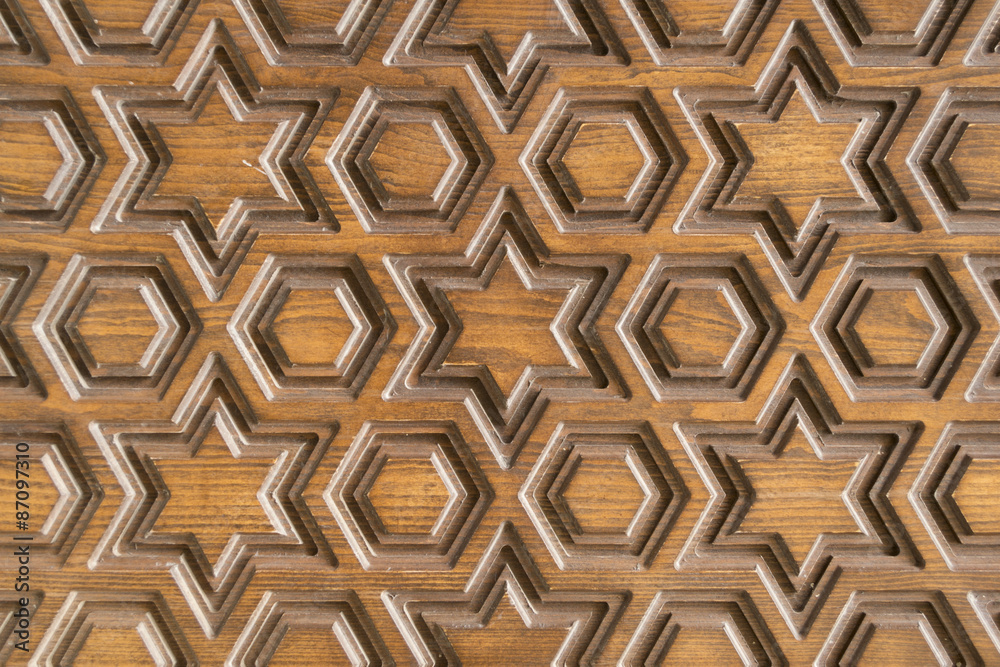Star and hexagon wood ornament Star and hexagon wood ornament