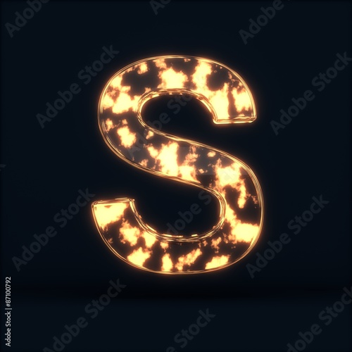 Wallpaper Mural Glass glowing fire letter S symbol Torontodigital.ca