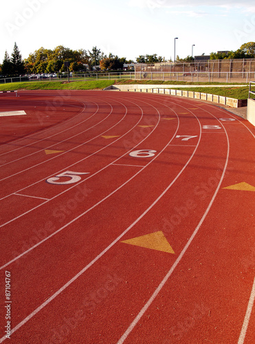 Curve On Running Track At Community College