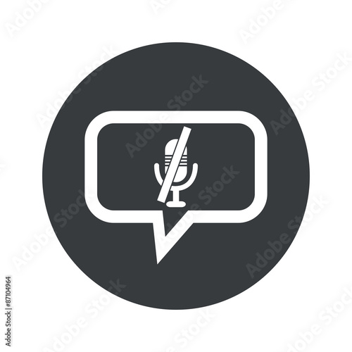 Round muted microphone dialog icon