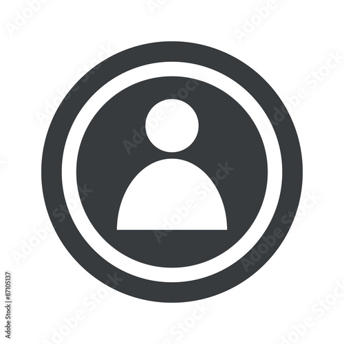 Round black user sign