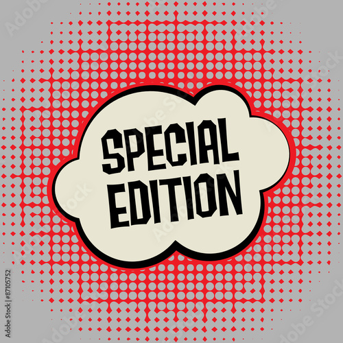 Comic book explosion with text Special Edition