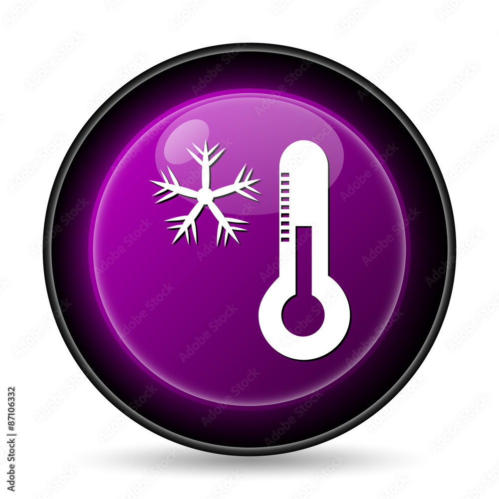 Snowflake with thermometer icon Snowflake with thermometer icon
