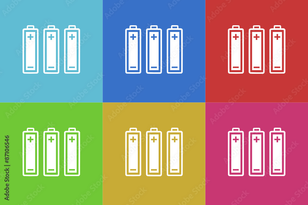 battery vector icons set