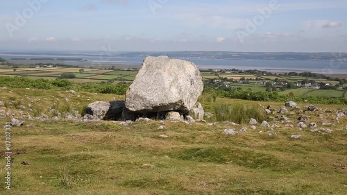Arthurs Stone neolithic burial ground Cefn Bryn hill Gower Wales UK