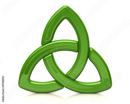 Green celtic triquetra sign 