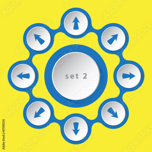 eight icons with arrows