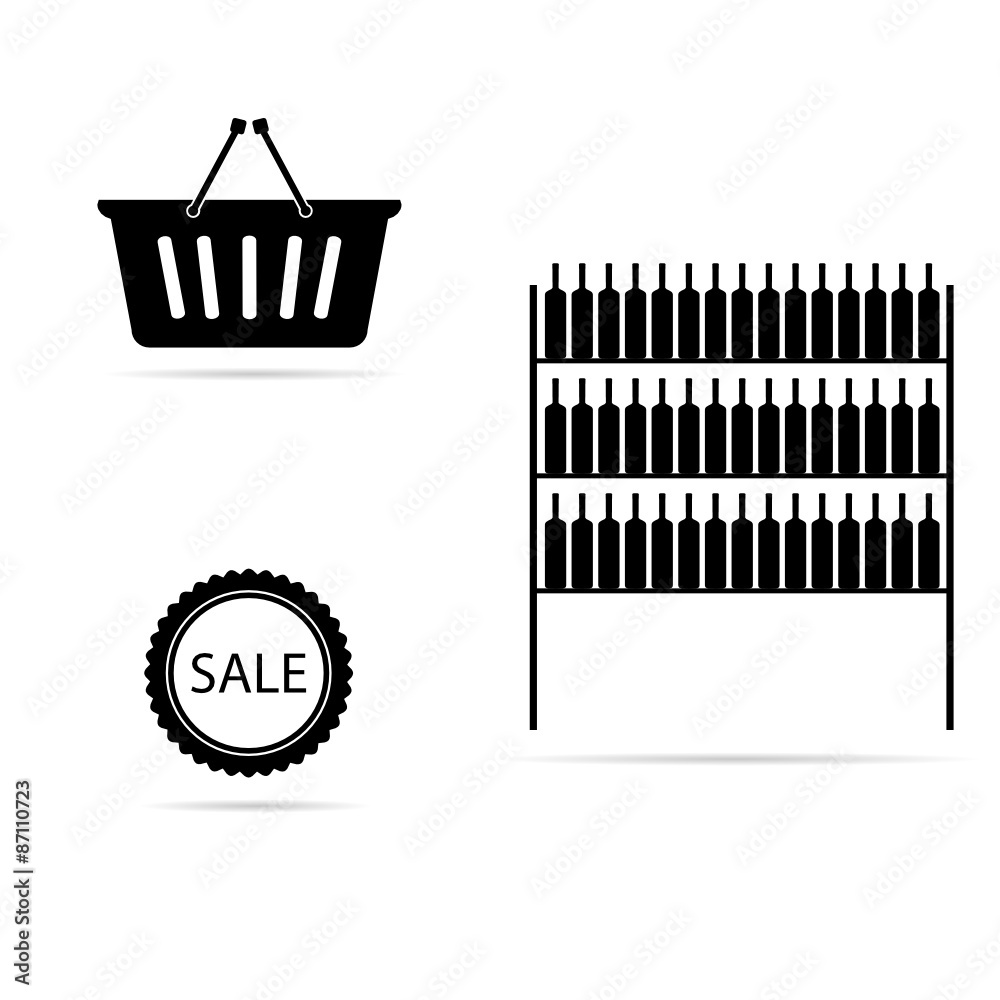 shopping sale black vector
