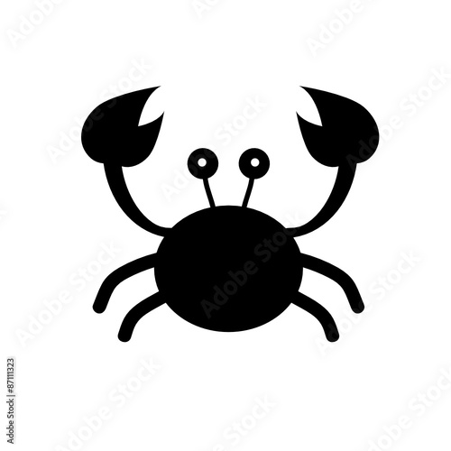 crab cartoon black vector