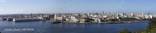 Havana. View of the old city through a bay  panorama