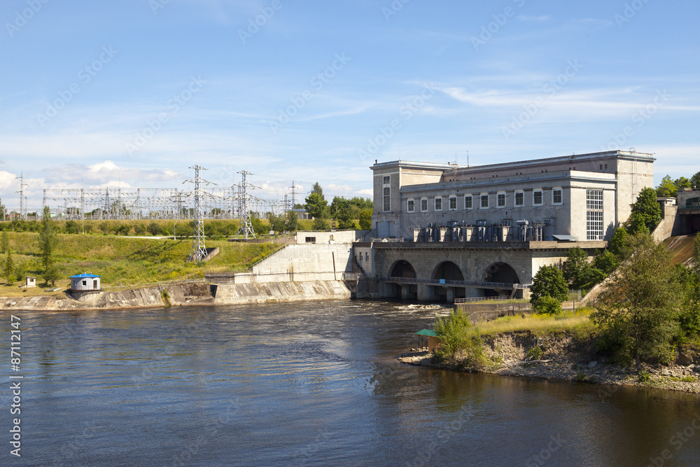 Estonia. Narva. Hydroelectric power station on the river Narva..
