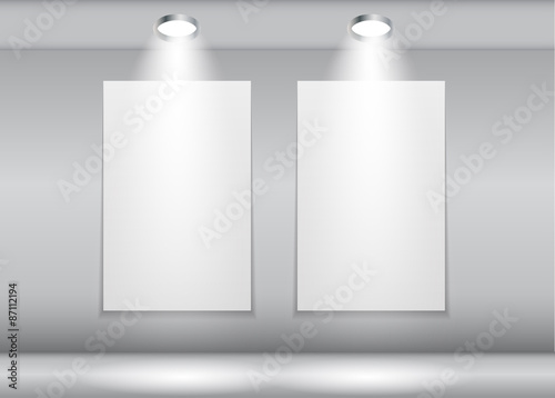 Background with Lighting Lamp and Frame. Empty Space for Your Te