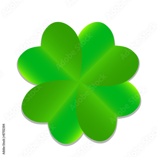 Four-leaf Green Clover. Vector Illustration. photo