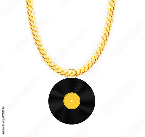 Gold Chain Jewelry. Vector Illustration.