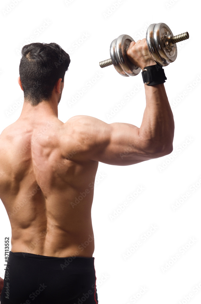 Muscular man isolated on the white background