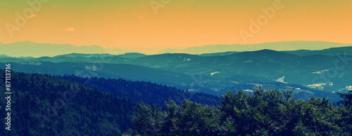 Panorama of Beskydy  Czech Republic  Surrealistic Color Option