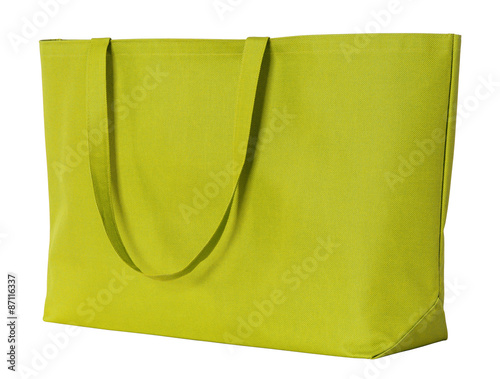 yellow shopping bag isolated on white with clipping path