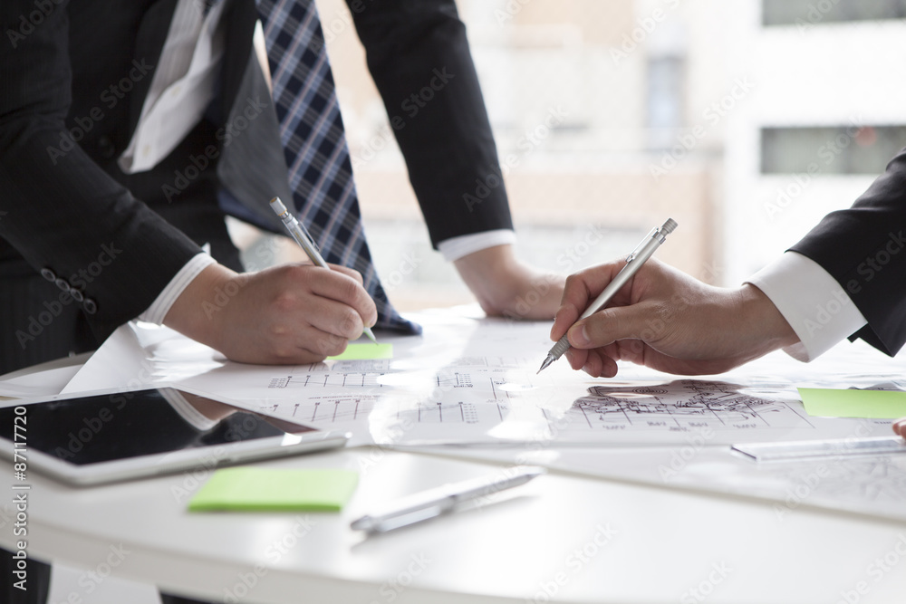 Hand of businessman that has a pen Hand of businessman that has a pen