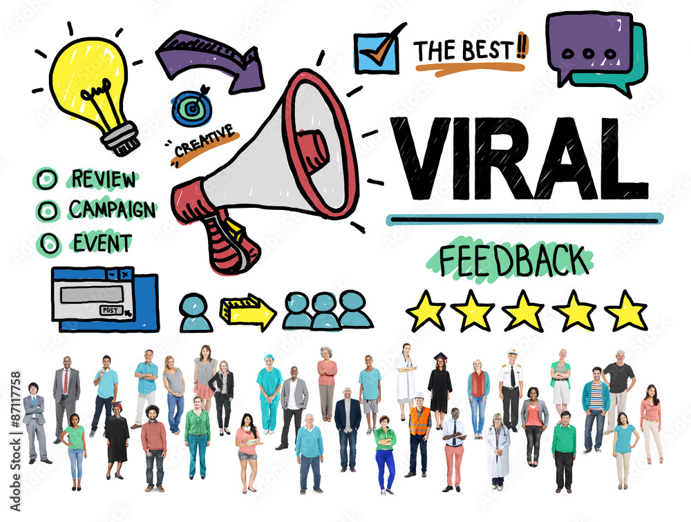 Fototapeta premium Viral Marketing Spread Review Event Feedback Concept