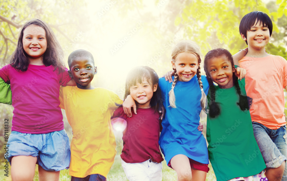 Children Friendship Togetherness Smiling Happiness Concept Children Friendship Togetherness Smiling Happiness Concept