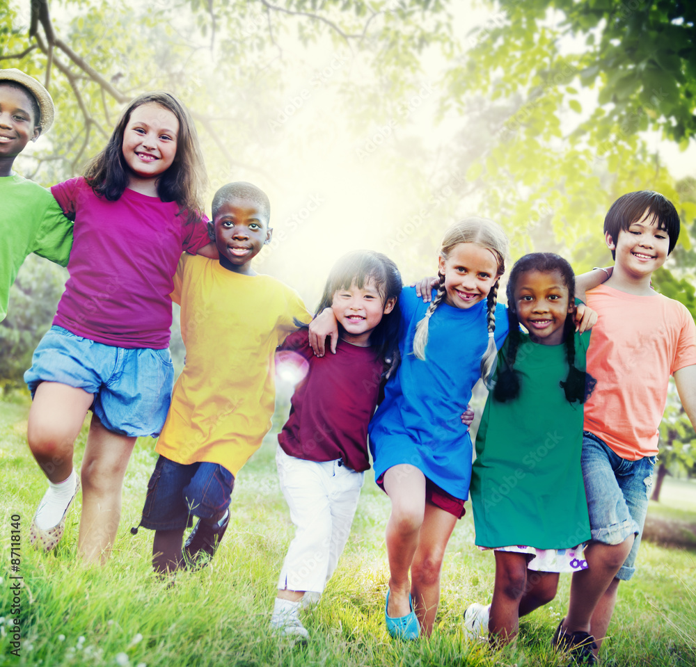 Children Friendship Togetherness Smiling Happiness Concept Children Friendship Togetherness Smiling Happiness Concept