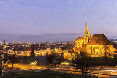 View on Erfurt city in Germany