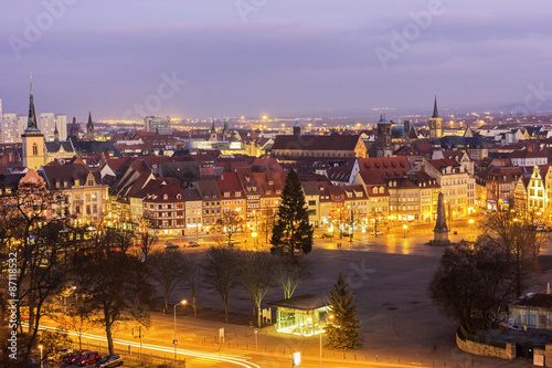 View on Erfurt city in Germany