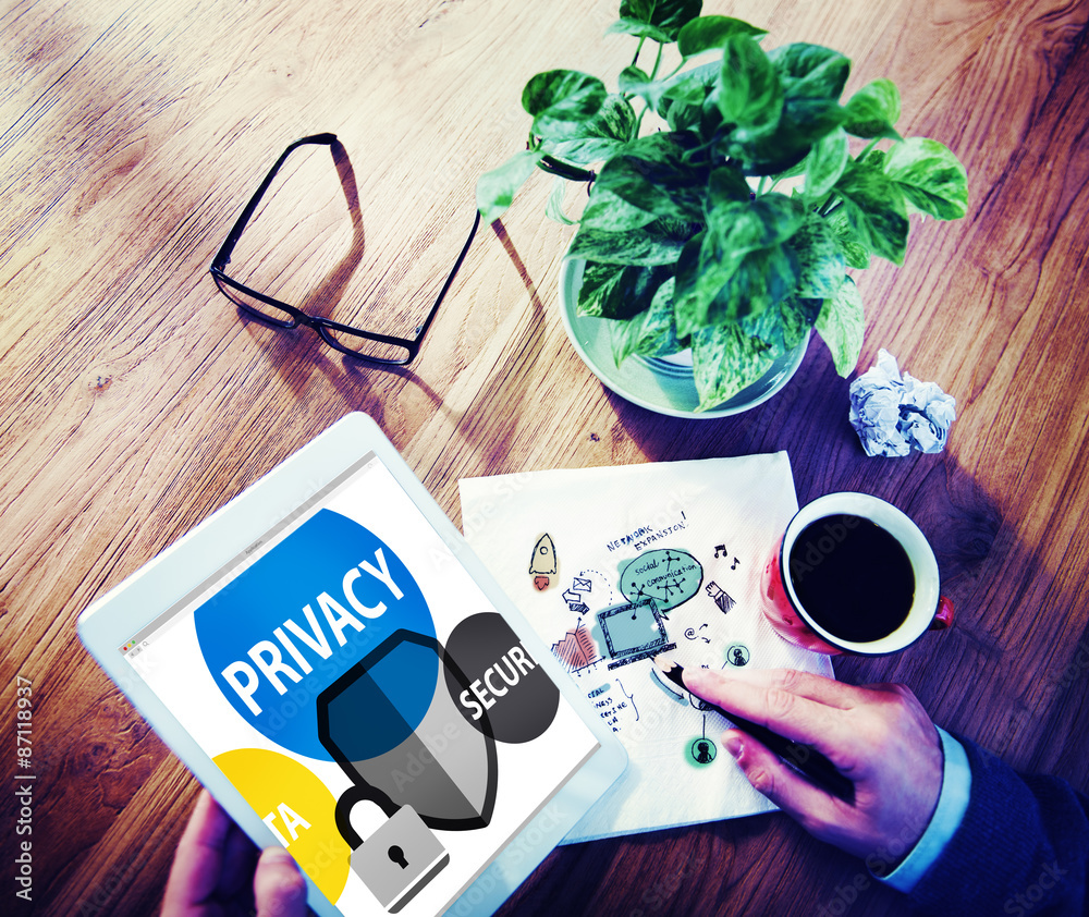 Naklejka premium Privacy Data Secure Protection Safety Concept