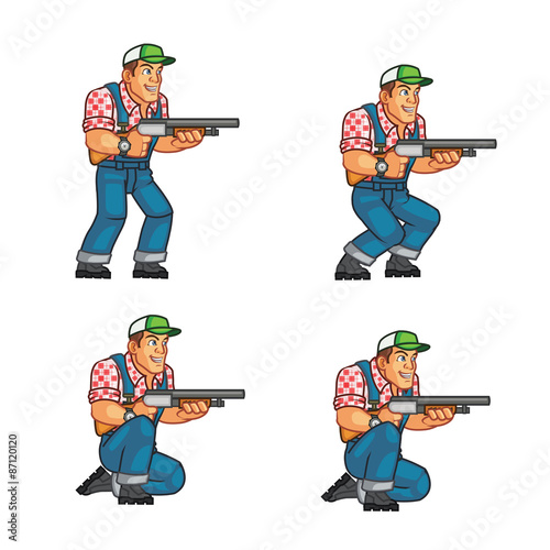 Red Neck Crouching Sprite