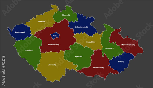 Highly detailed political Czech Republic map 