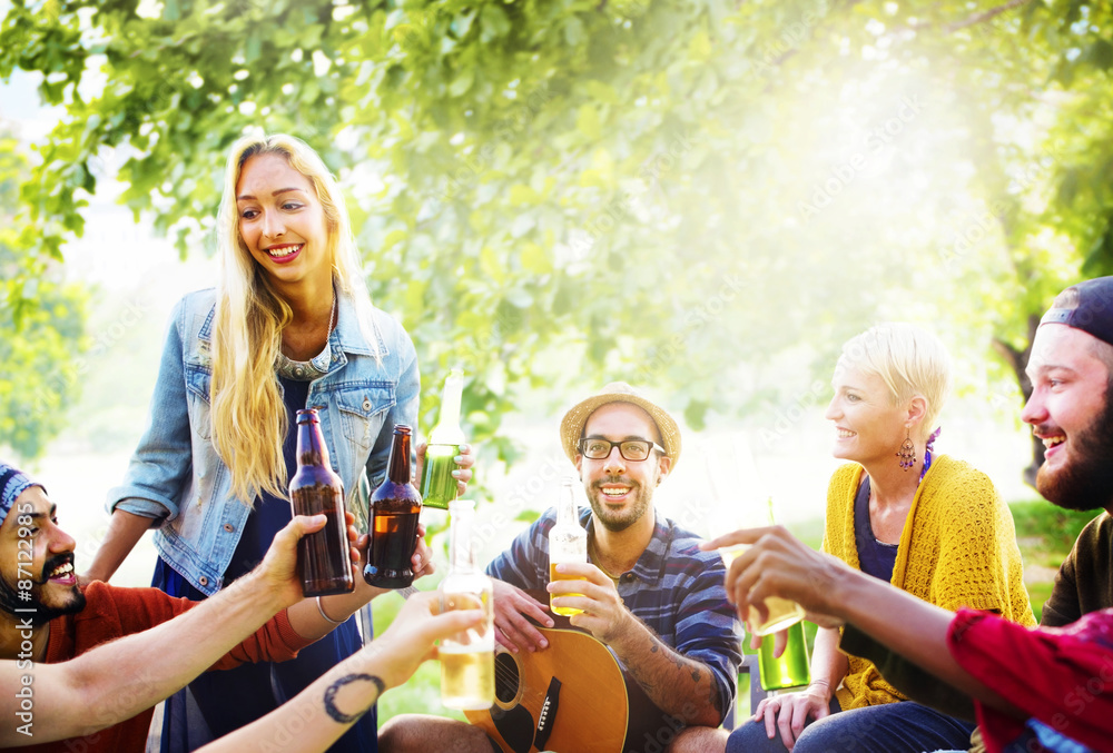 Friend Celebrate Party Picnic Joyful Lifestyle Drinking Concept